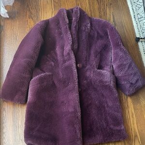 Abercrombie & Fitch Kids Plush Coat in Deep Purple
